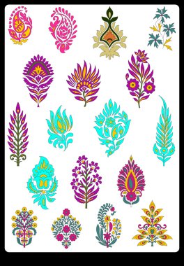 Tekstil motifi Sanat çalışması ile desenli ve çiçek