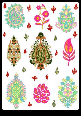 Tekstil motifi Sanat çalışması ile desenli ve çiçek