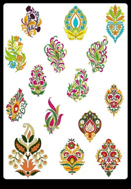 Tekstil motifi Sanat çalışması ile desenli ve çiçek