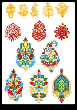 Tekstil motifi Sanat çalışması ile desenli ve çiçek