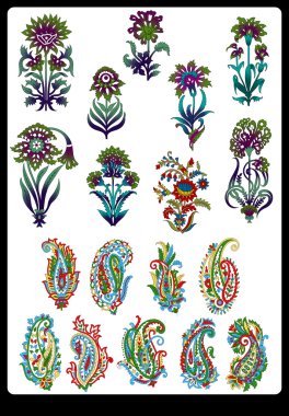 Tekstil motifi Sanat çalışması ile desenli ve çiçek