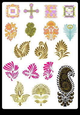 Tekstil motifi Sanat çalışması ile desenli ve çiçek