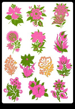 Tekstil motifi Sanat çalışması ile desenli ve çiçek