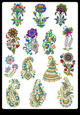 Tekstil motifi Sanat çalışması ile desenli ve çiçek