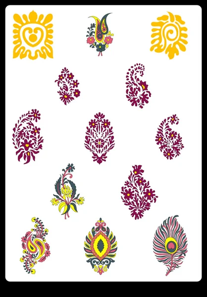 Motivo textil obra de arte con paisley y floral —  Fotos de Stock
