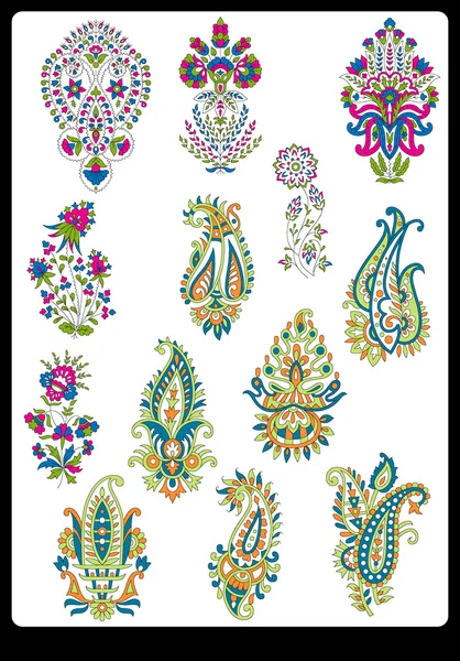 Têxtil trabalho de arte motivo com paisley e floral — Fotografia de Stock