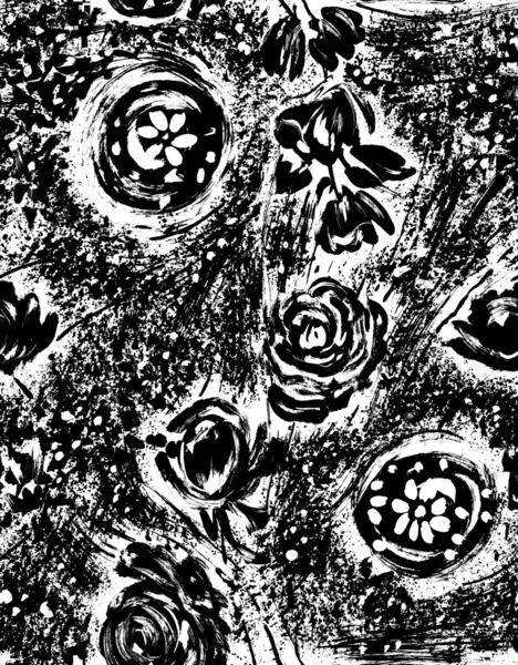 Черно-белые бесшовные текстуры рисунок — стоковое фото