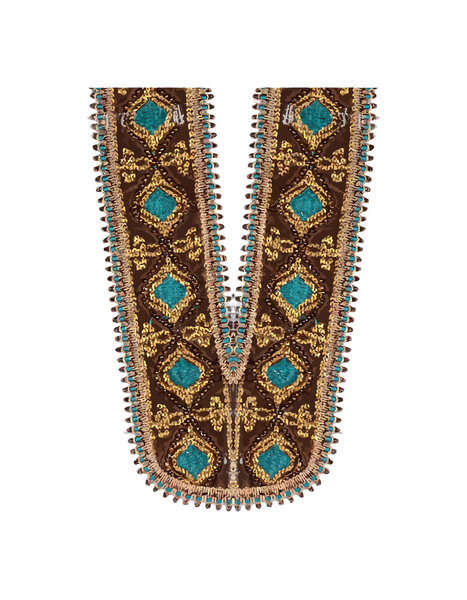 COLORFUL EMBROIDERY NECK LINE