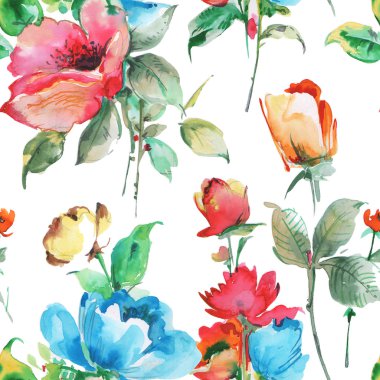 Dikişsiz desen suluboya resim