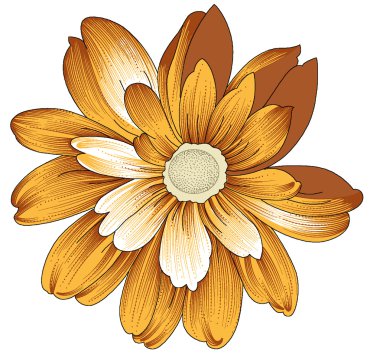 Yapay renk artwrok tek çiçek