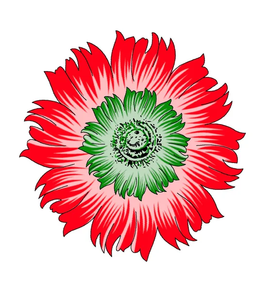 Flor única de color artificial artwrok — Vector de stock