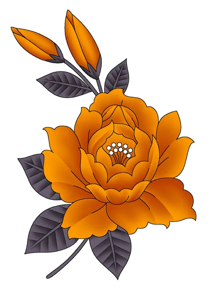 Fleur simple de couleur artificielle artwrok — Image vectorielle