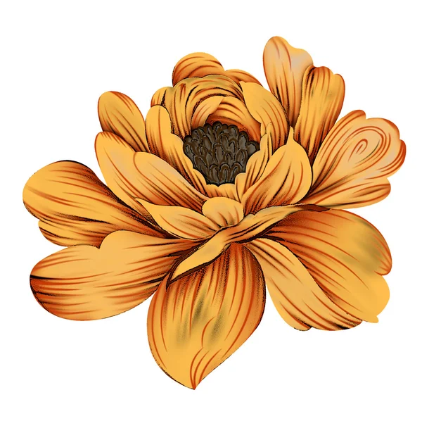 Bunga tunggal dari warna artifisial artwrok - Stok Vektor