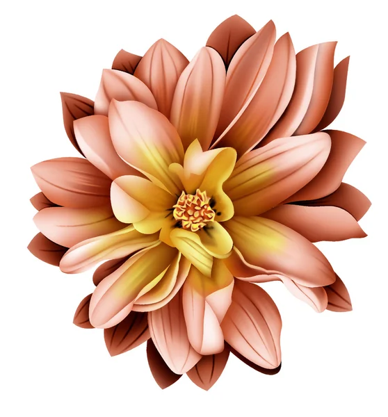 Einzelne Blume der künstlichen Farbe artwrok — Stockvektor
