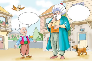 Nasreddin Hodja, turk Masalli clipart