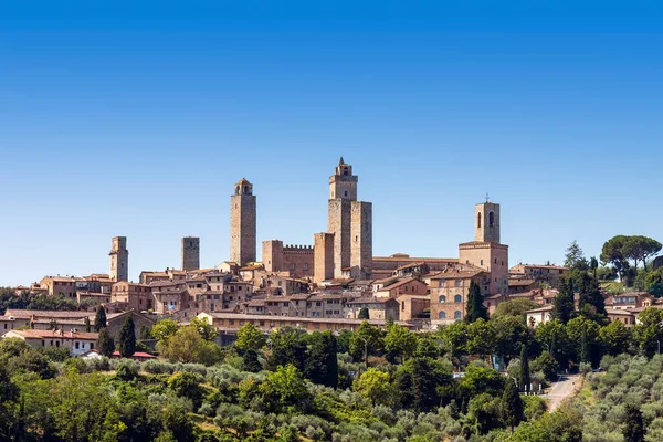 San Gimignano Ortaçağ Kasabası Toskana Talya — Stok fotoğraf