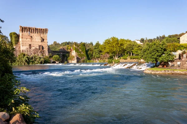 Borghetto Sul Mincio Itália Vista Sobre Bela Vila Medieval Borghetto — Fotografia de Stock