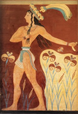 Ancient minoan fresco from Knossos, Crete clipart