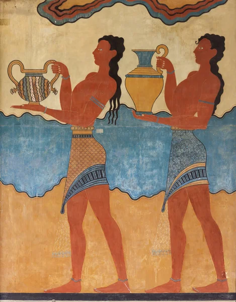 Ancient minoan fresco from Knossos, Crete — Stockfoto