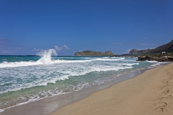 Waves to Falasarna beach — Stock Photo, Image