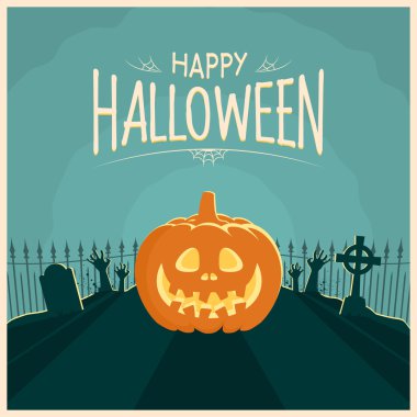 Cadılar Bayramı Balkabağı mezarlıkta oyma