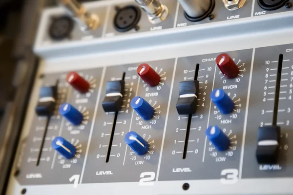 Part of an audio sound mixer console — Stock Photo, Image