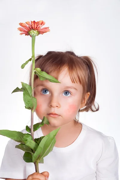 Little girl with atopic dermatitis symptom on skin of cheeks — Stock Photo, Image