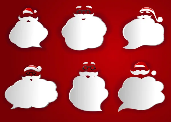 Babbo Natale Discorso Bolle Silhouette — Vettoriale Stock