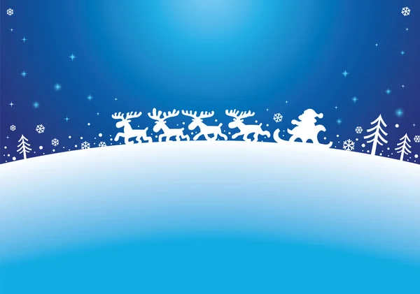 Santa slee silhouet — Stockvector