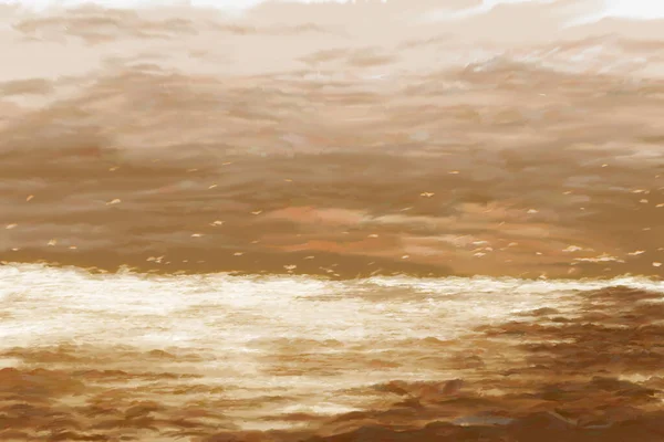 Brown Horizontal Sea Cloudscape — Stock Photo, Image