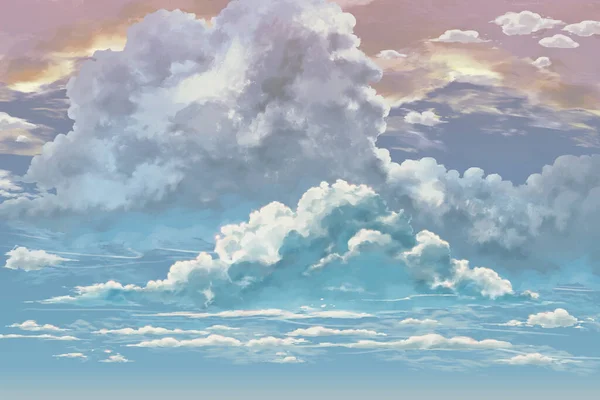 Ruhige Und Friedliche Anime Stylish Sky lizenzfreie Stockfotos