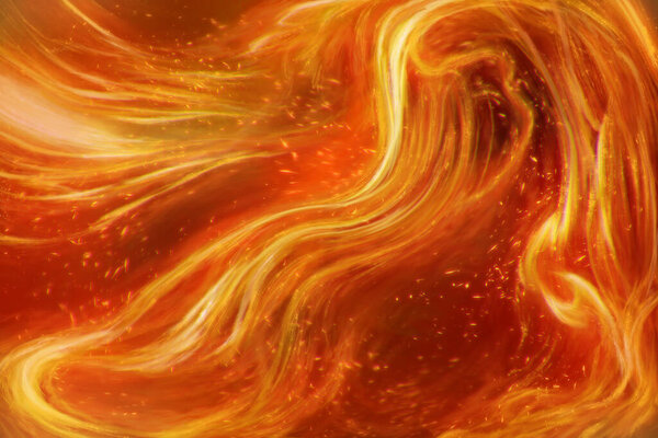 Flame Surging Painting Wallpaper