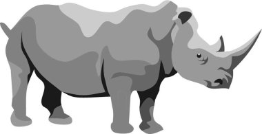 Gergedan Memeli Hayvan Vektörü İllüstrasyonu