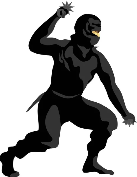 Ninja Ninjutsu Japon Illustration Vectorielle Art Martial Traditionnel — Image vectorielle
