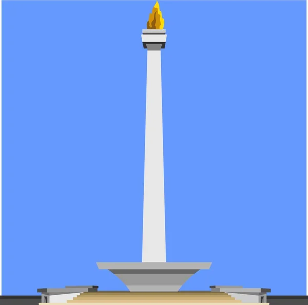 Monas Monument Slavná Budova Jakarta Indonésie Vektorové Ilustrace — Stockový vektor