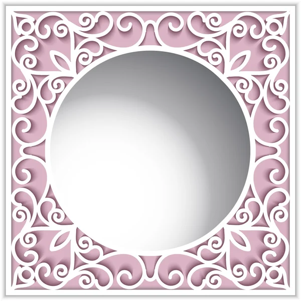 Decoratieve papier frame met ronde openingen — Stockvector