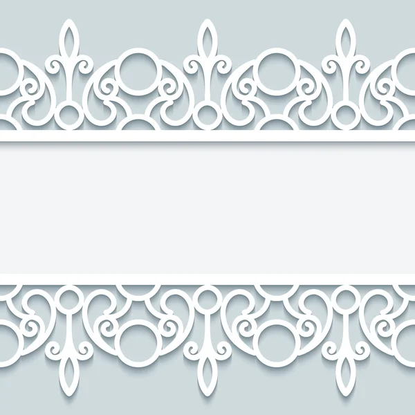 Paper frame with lace borders in neutral colors — Stock Vector