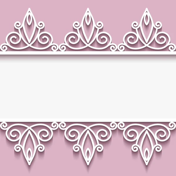 Paper frame with lace borders — Stock Vector