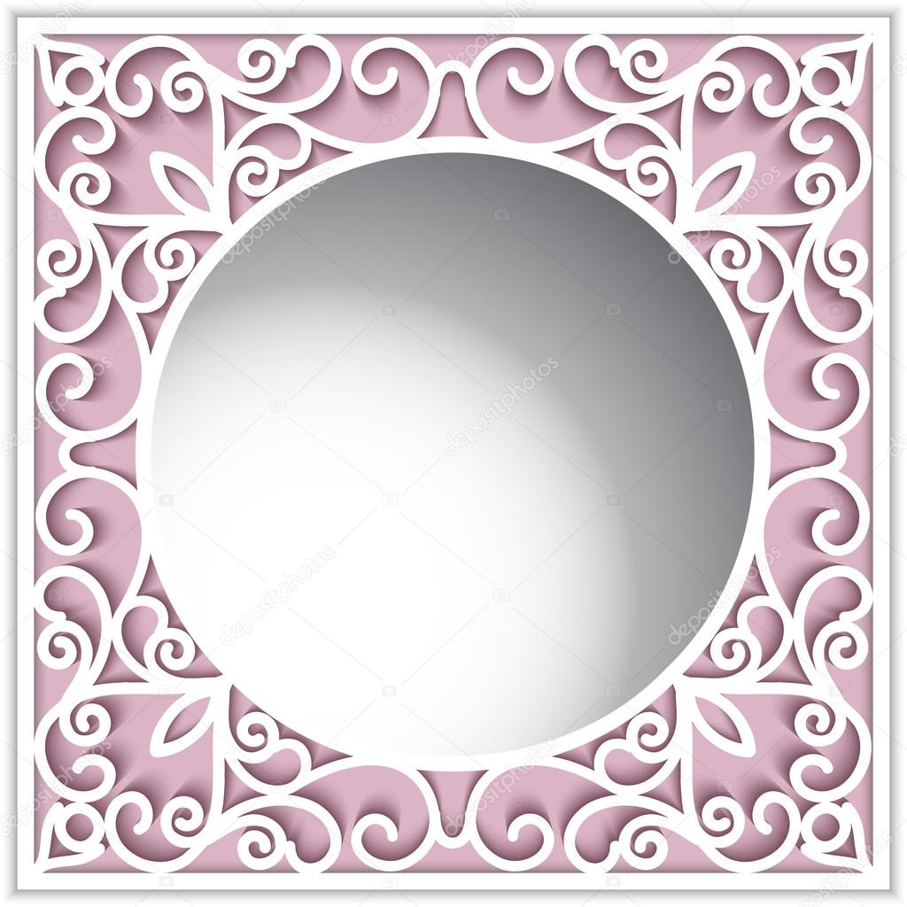 Ornamental paper frame with round hole