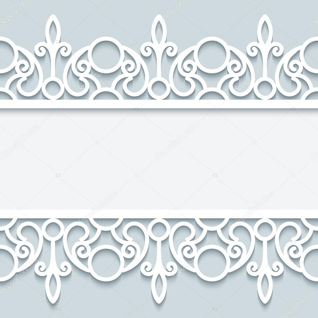 Paper frame with lace borders in neutral colors