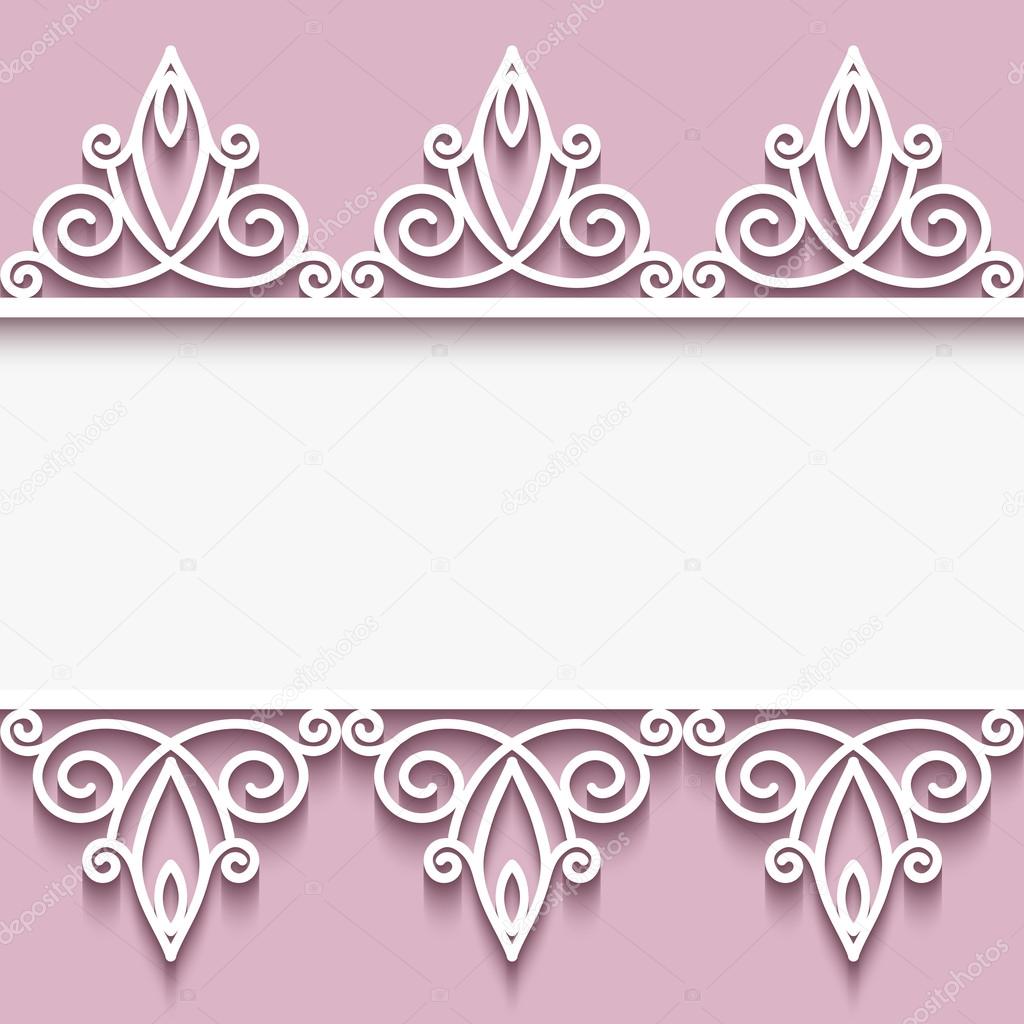 Paper frame with lace borders