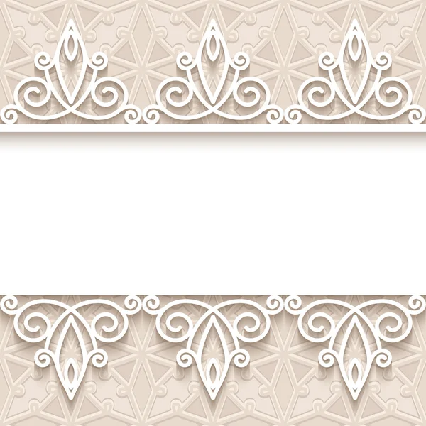 Vintage background with lace borders — Stock Vector