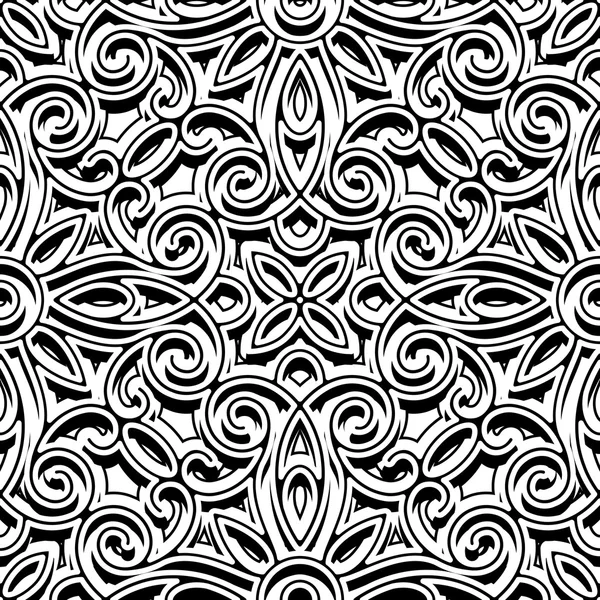 Vintage black and white ornament, seamless pattern — Stock Vector