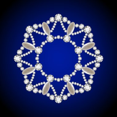 Yuvarlak elmas kolye, takı daire çerçeve