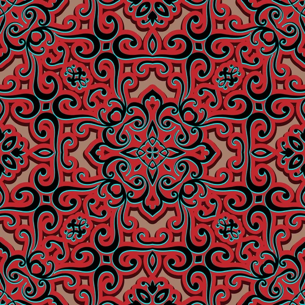 Abstracto ornamento remolino, patrón sin costuras — Vector de stock