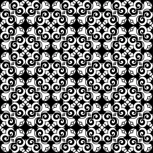 黒と白の渦巻き模様のパターン — ストックベクタ
