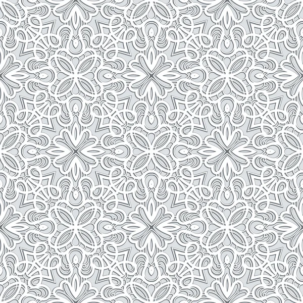 Texture dentelle grise, motif sans couture — Image vectorielle
