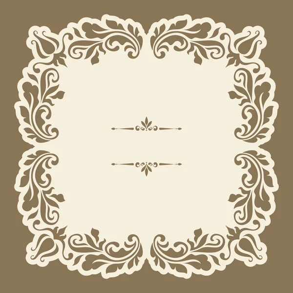 Vintage gold ornamental square frame — Stock Vector