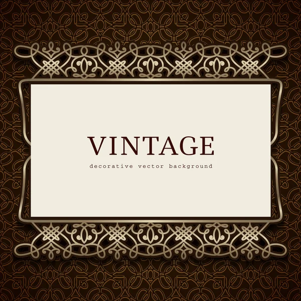 Vintage gold ornamental card template — Stock Vector