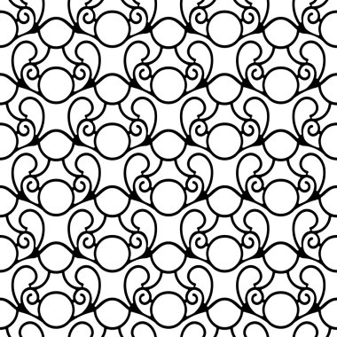 Black and white lace texture, seamless pattern clipart